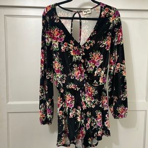 Show Me Your MuMu velvet floral romper